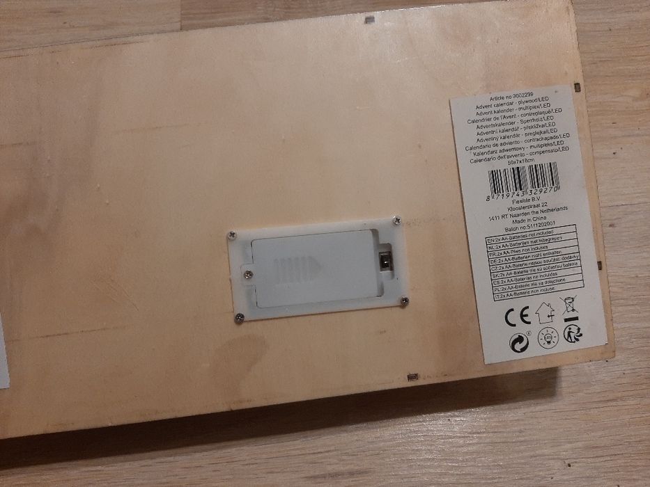 Nowy Kalendarz adwentowy drewniany podświetlany Led