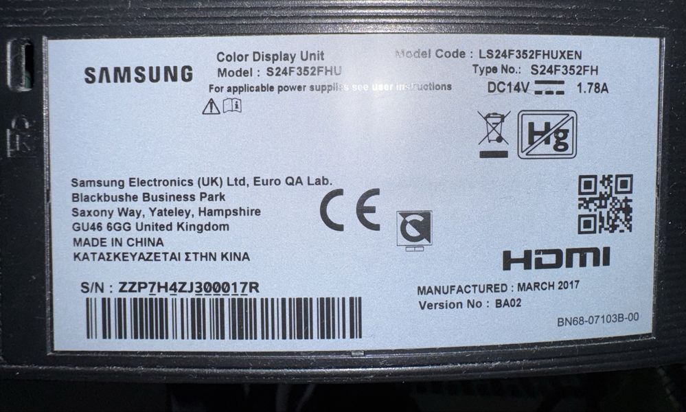 Monitor Samsung 24" SF35