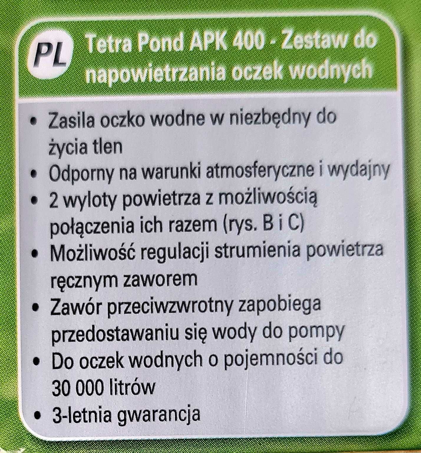 Pompa  powietrza do oczka wodnego TETRAPOND  APK 400