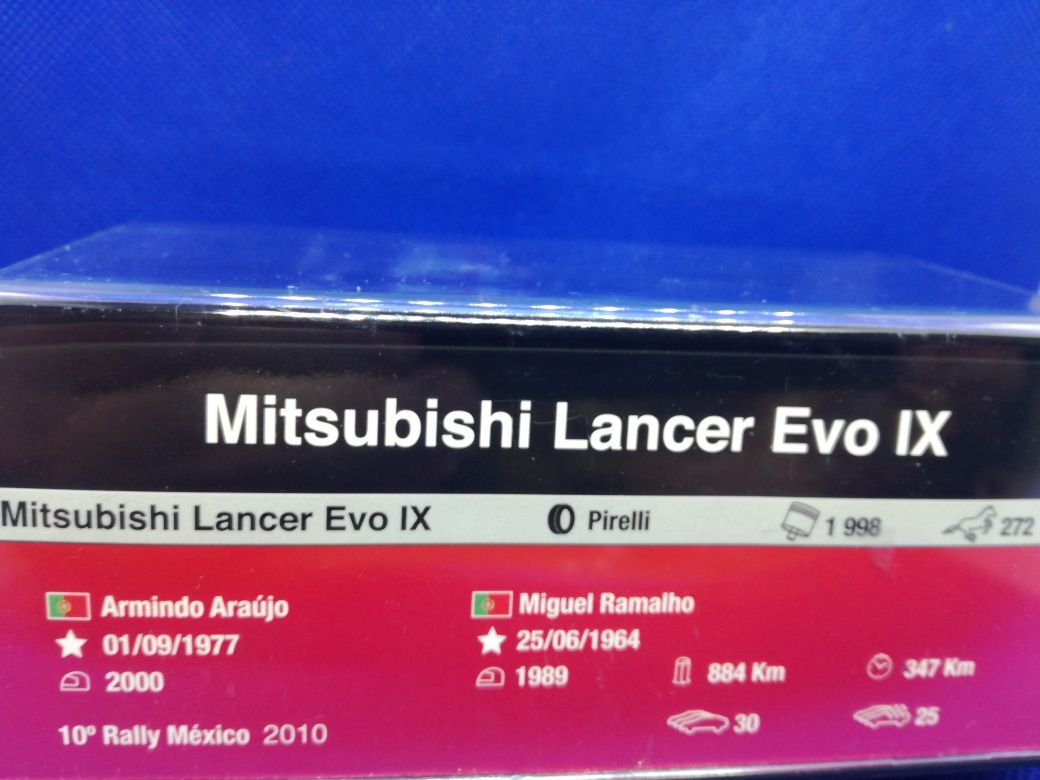 N.143 Miniatura Mitsubishi Lanver Evo IX Armindo Araujo 2010 Rally Mex