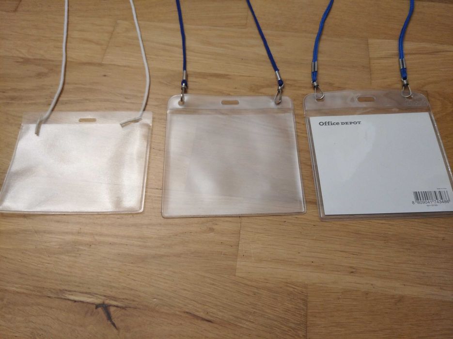 Plakietki 3 szt etui holder identyfikator przepustki smycz na sznurku