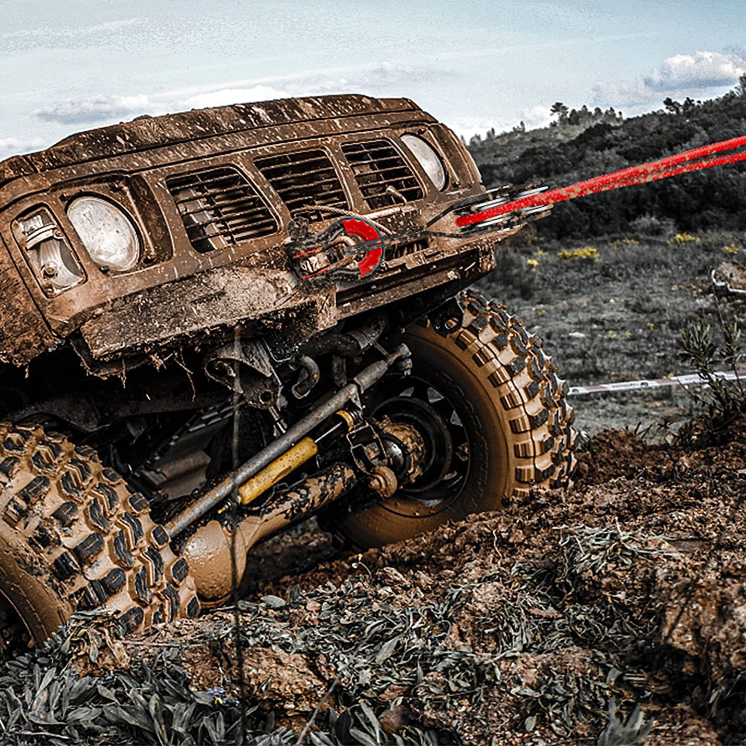 X-Bull Winch zblocze linowe 8 ton do wyciągarki bloczek off-road 4x4