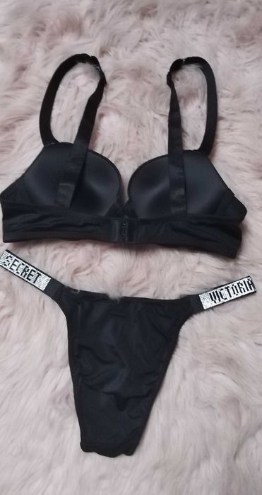 sexi komplet bielizny victoria secrwt prezent cyrkinie błysk cyrkonia