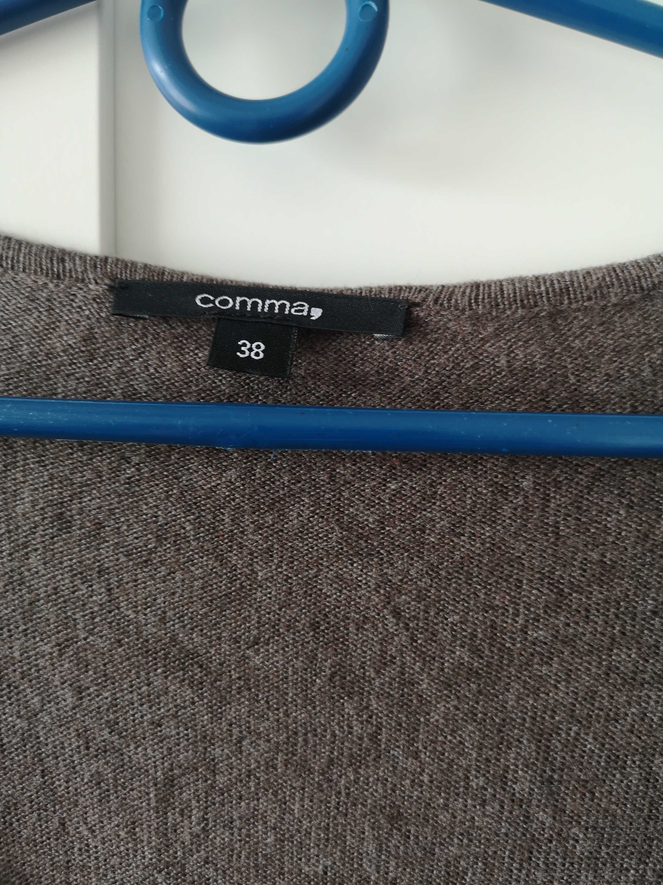 Comma sweterkowa sukienka brązowo czarna r. 38