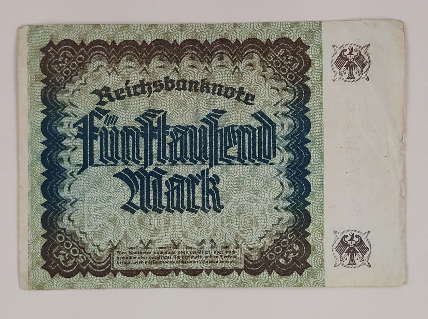 Niemcy banknot 5000 marek , 1922