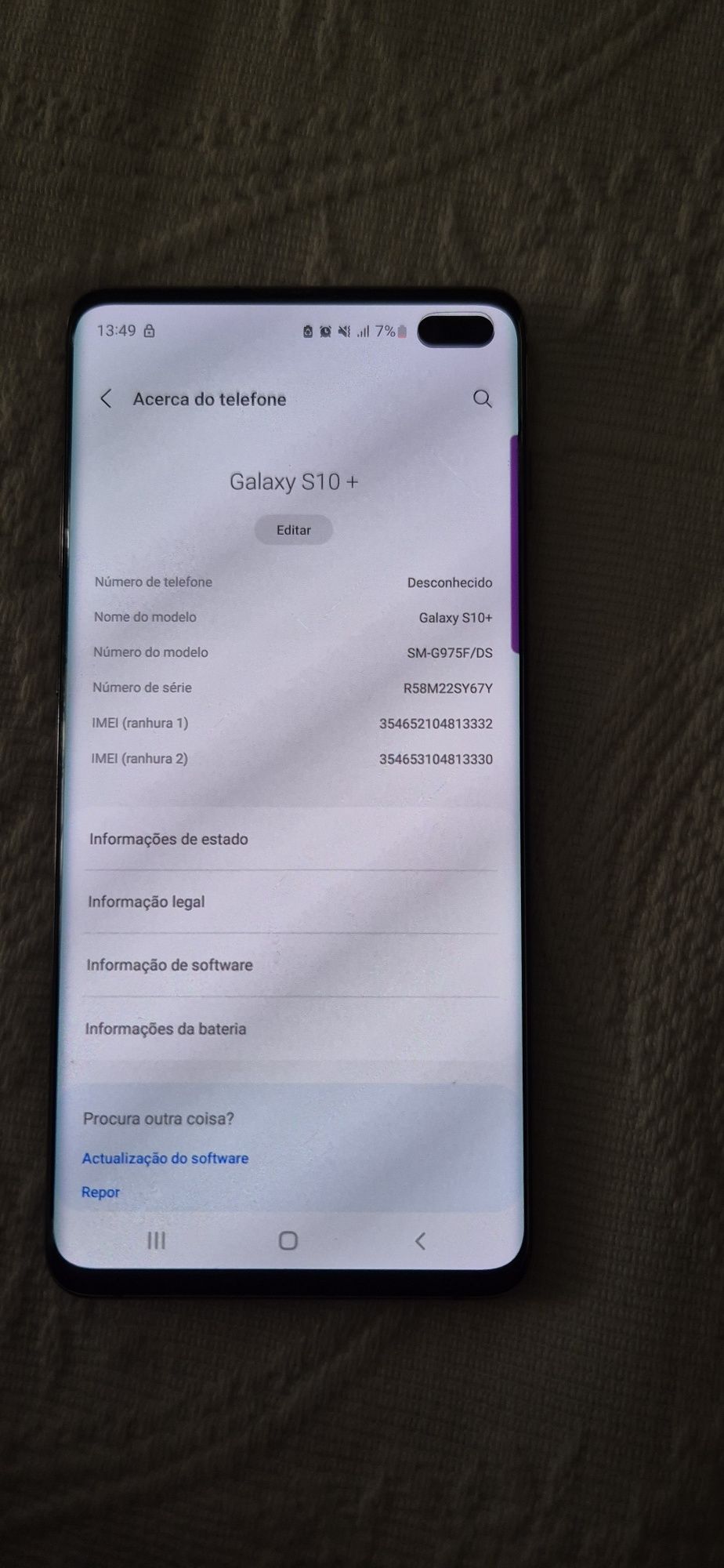 Samsung galaxy S10+ para peças