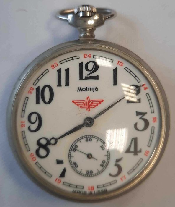 Mołnia Lokomotywa Kolekcjonerski Zegarek Kieszonkowy Vintage CCCP
