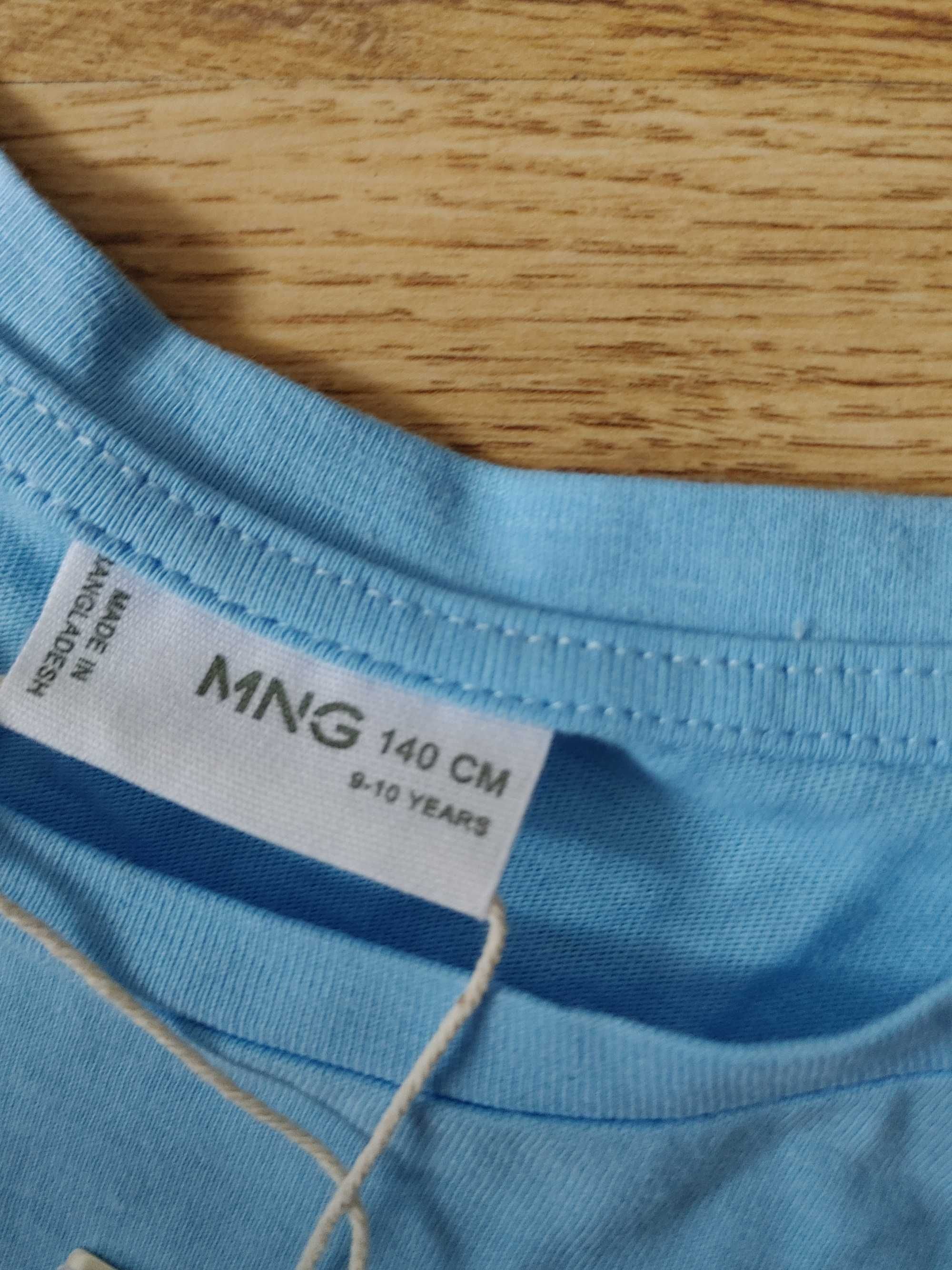 Mango t-shirt niebieski dziewczynka 140cm 8l nowy
