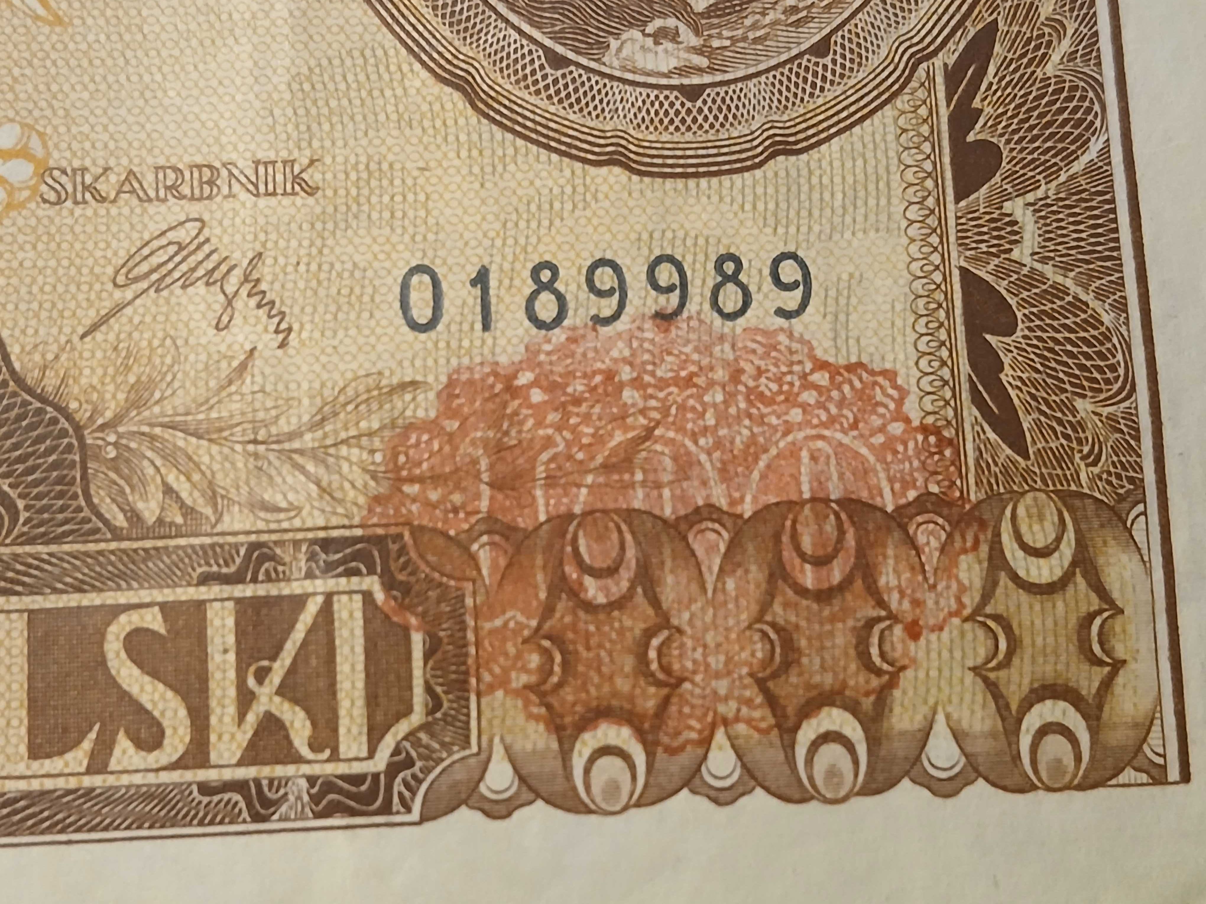 100 Złotych 1934 GG przedruk fałszywy obiegowy znak wodny