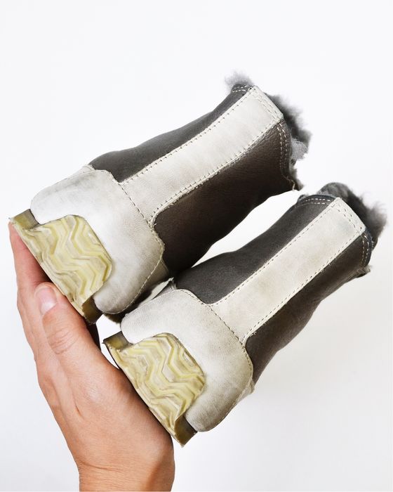 Брендові оригінальні сірі шкіряні ЗИМОВІ черевики CANDICE COOPER