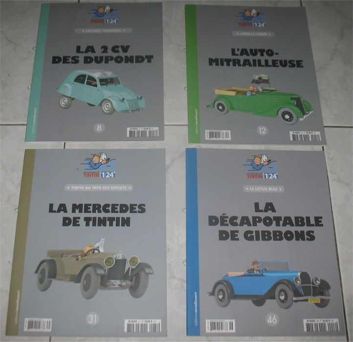 Lote de 4 Fascículos - Les Voitures de Tintin (1/24)