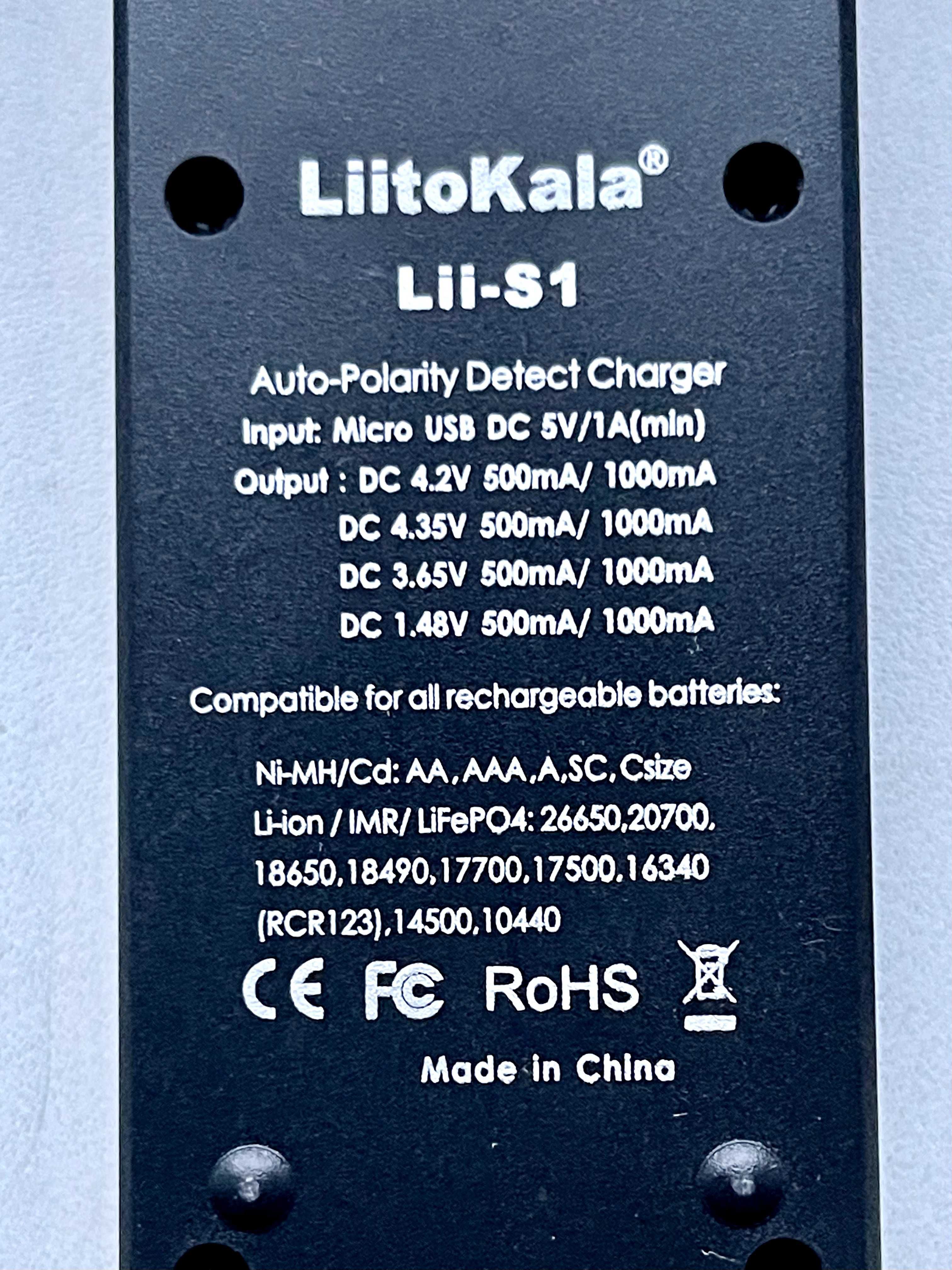 Умное Зарядное устройство LiitoKala Lii-S1 usb 18650 Ni Mh Cd AAA AA