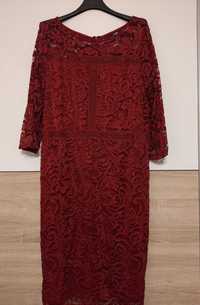 Sukienka Walis koronkowa roz.44 bordowa