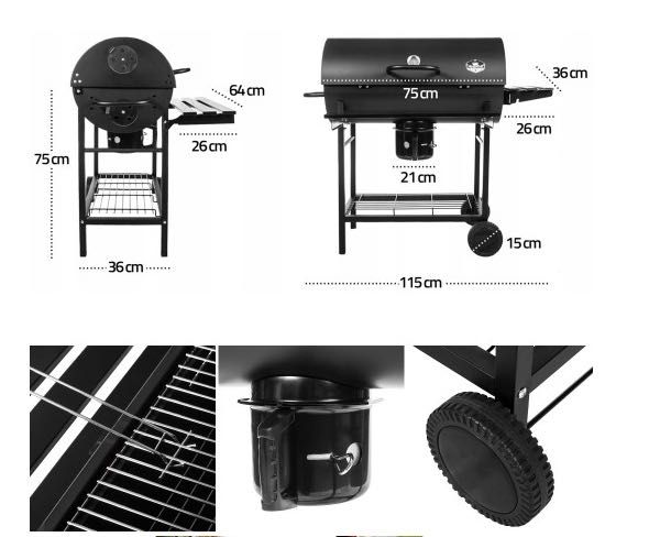 Grill węglowy z akcesoriami nowy premium na kółkach gratisy