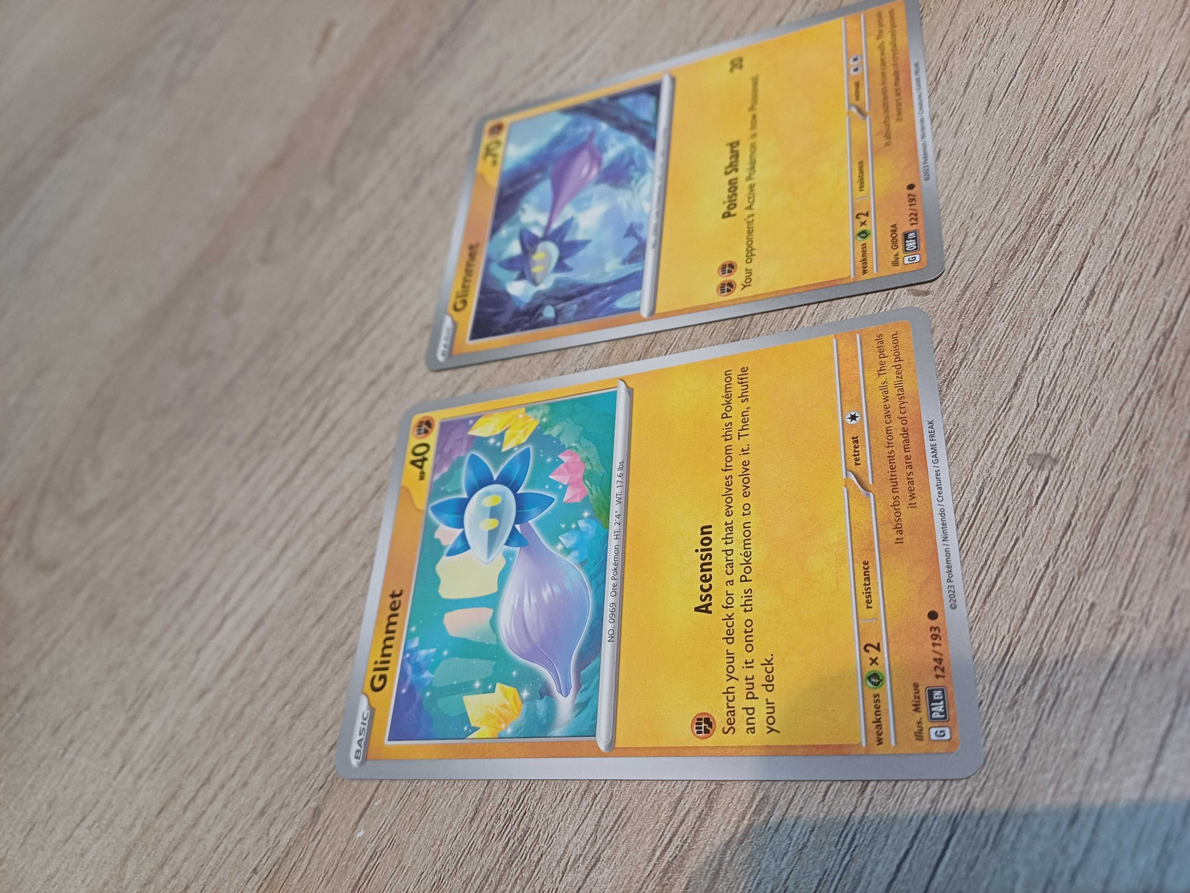 2 Cartas Pokémon Glimmet #122 e Glimmet #124
