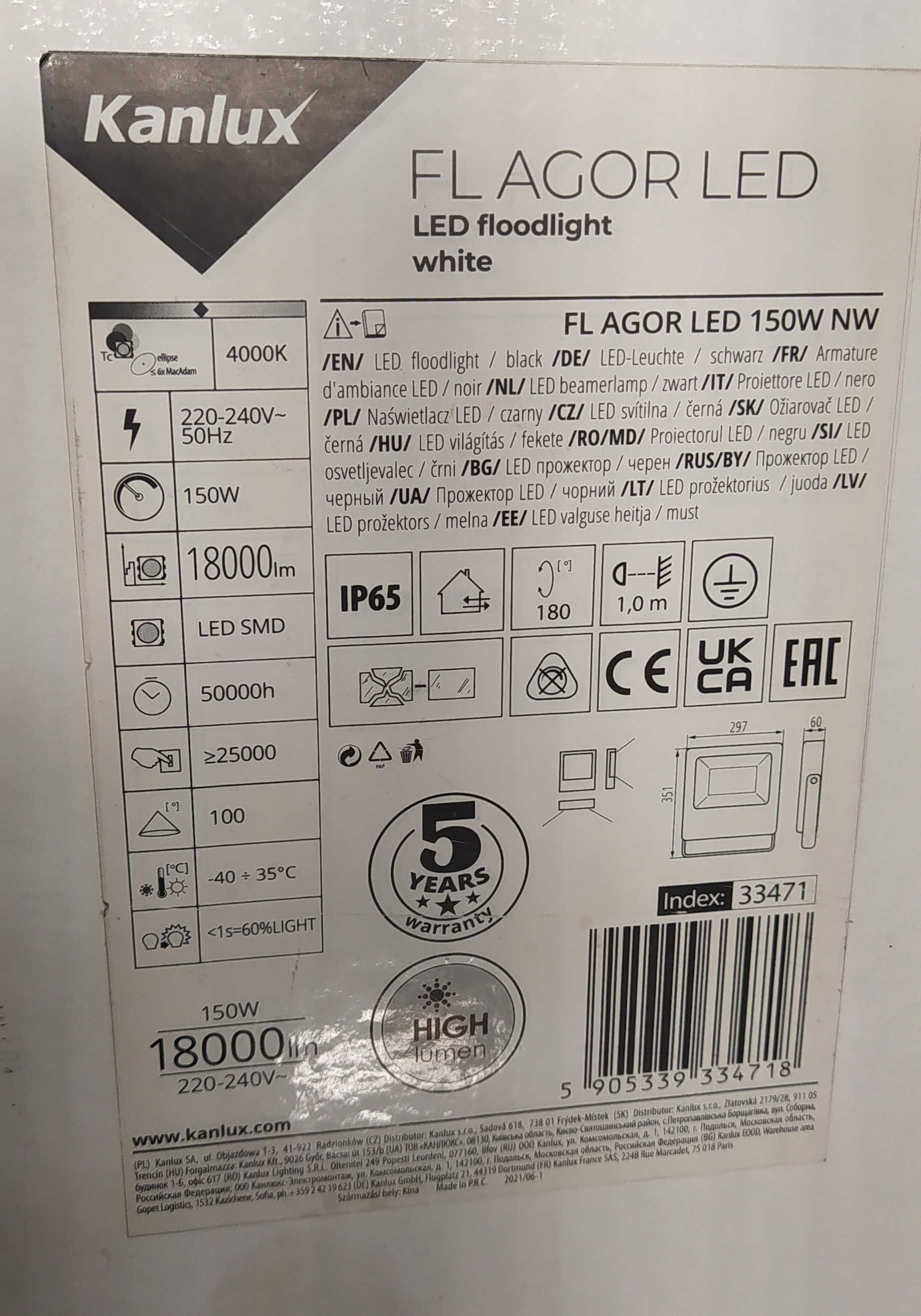 Naświetlacz LED Kanlux 150 W