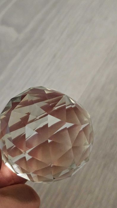 Esfera brilhante facetada plana bola de cristal