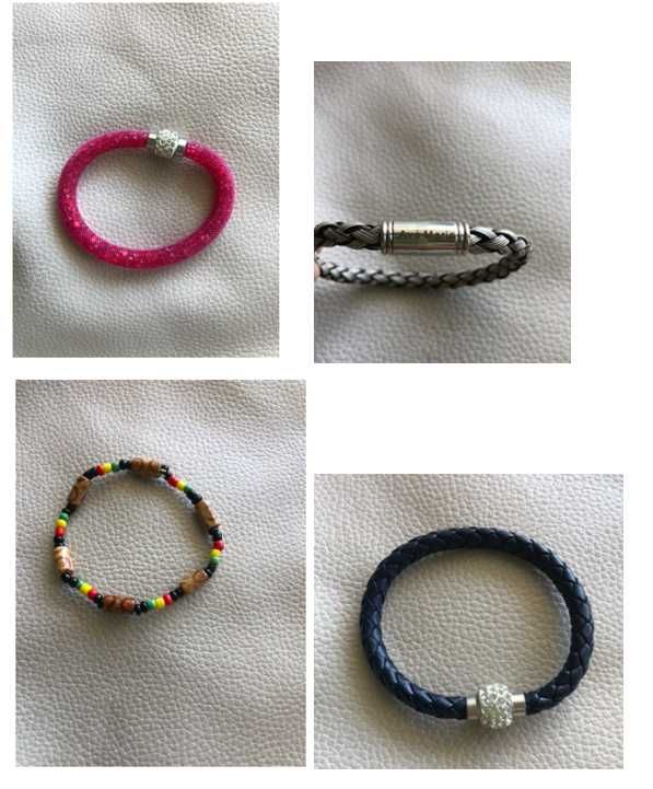 Caixa com bijuteria: pulseiras e fios