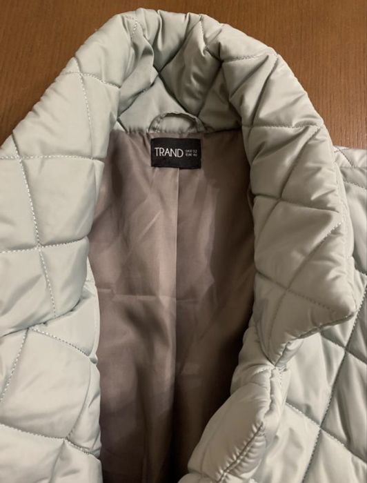 Пальто жіноче стьобане сіро -блакитного кольору 52-54 розмір