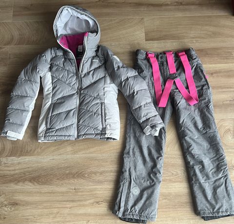 Kurtka i spodnie zimowe dla dziewczynki  narty śnieg 140