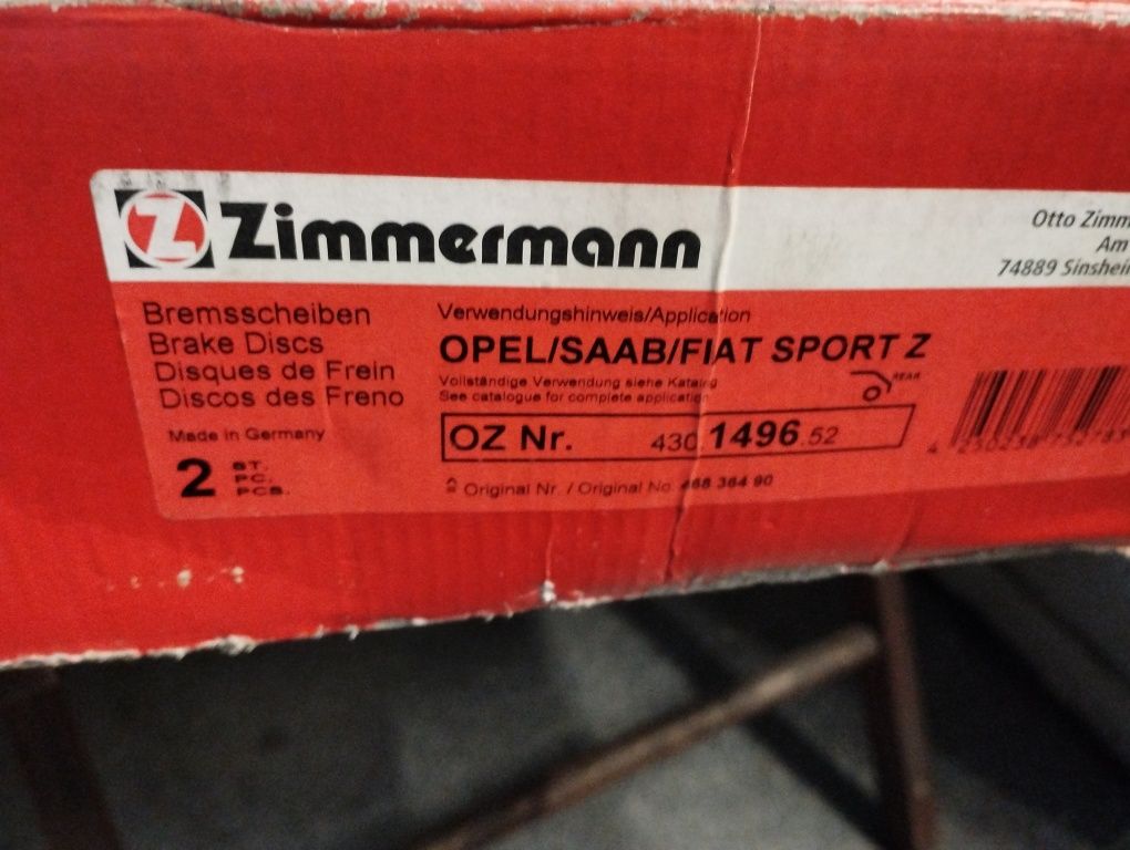 Tarcze Hamulcowe Zimmerman Sport - Opel, Fiat, Saab