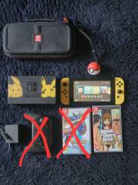 Nintendo switch let's go pikachu + 2 gry zestaw