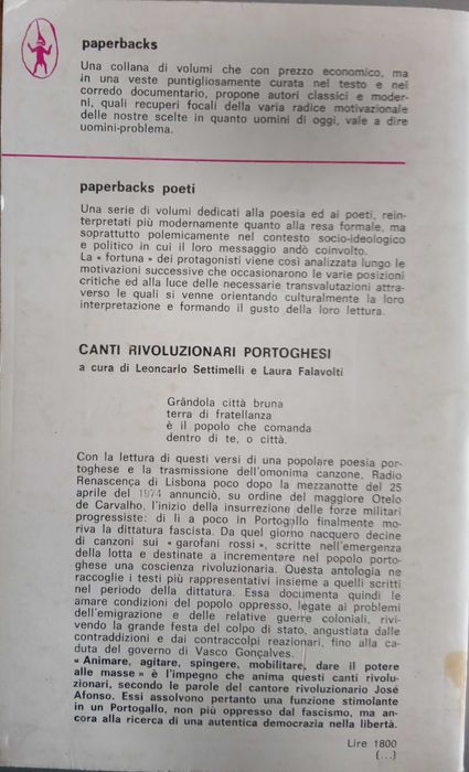 L Settimelli e Falavolti	- - -		Canti Rivoluzionari Portoghesi	-	Livro