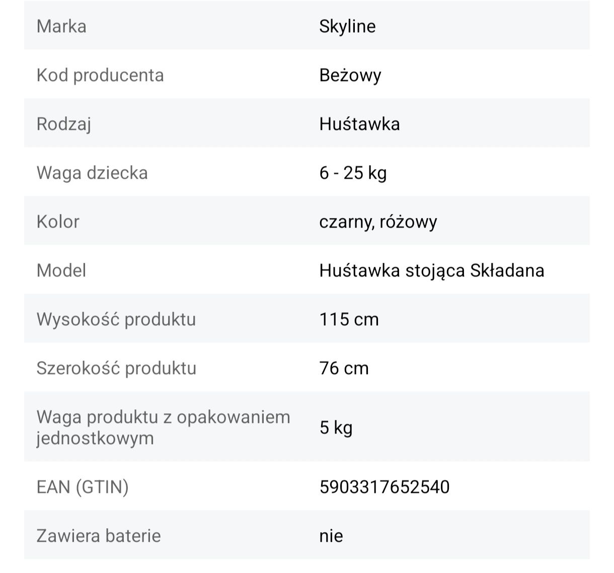 Huśtawka składana wolnostojąca do domu ogrodu Stabilna dla dziecka