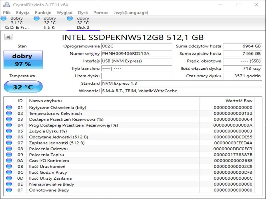 SSD M2 PCie 512GB iNTeL 660p