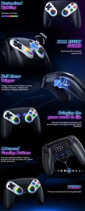 Comando playstation 5 botões Traseiros e analógicos hall affect