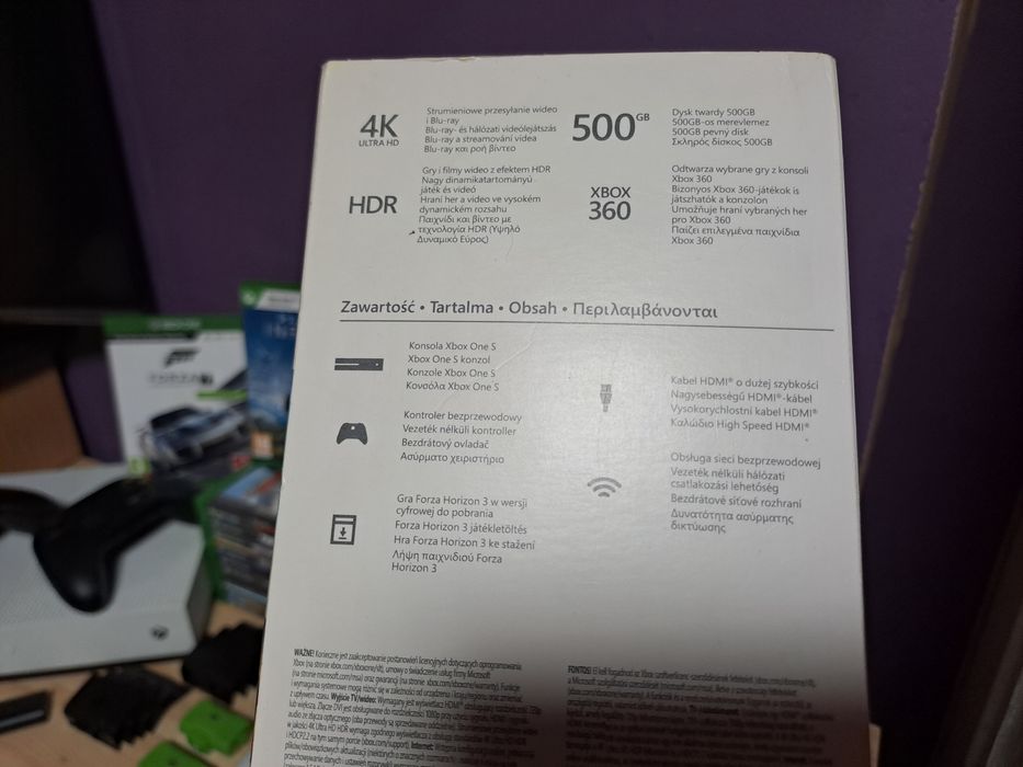 Konsola Xbox one S 500GB, 12 gier 2 pady