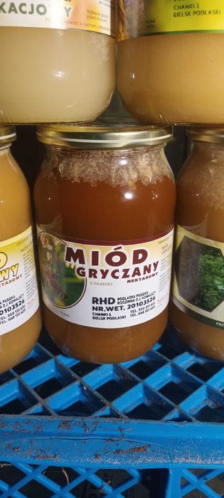 Miód pszczeli z wlasnej pasieki.