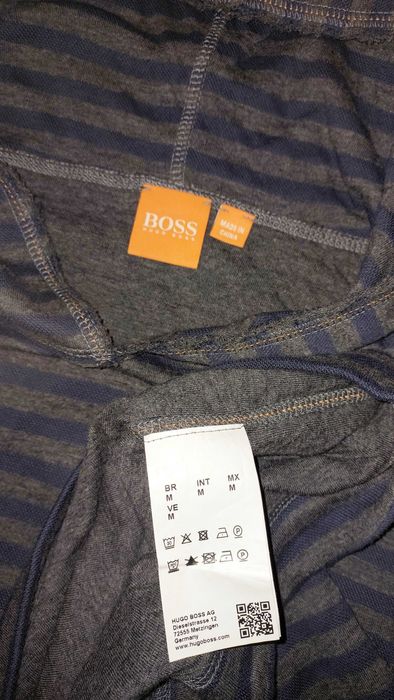 Неношеная M HUGO BOSS плотная капюшонка из мягкого хлопка синй и серый