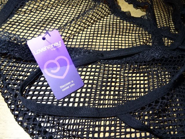 Lovehoney śliczny gorset siatka + stringi nowe 44-46