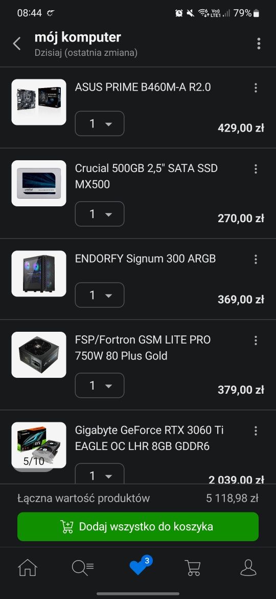 Komputer gamingowy i5 11gen, rtx 3060 ti, 16gb ram