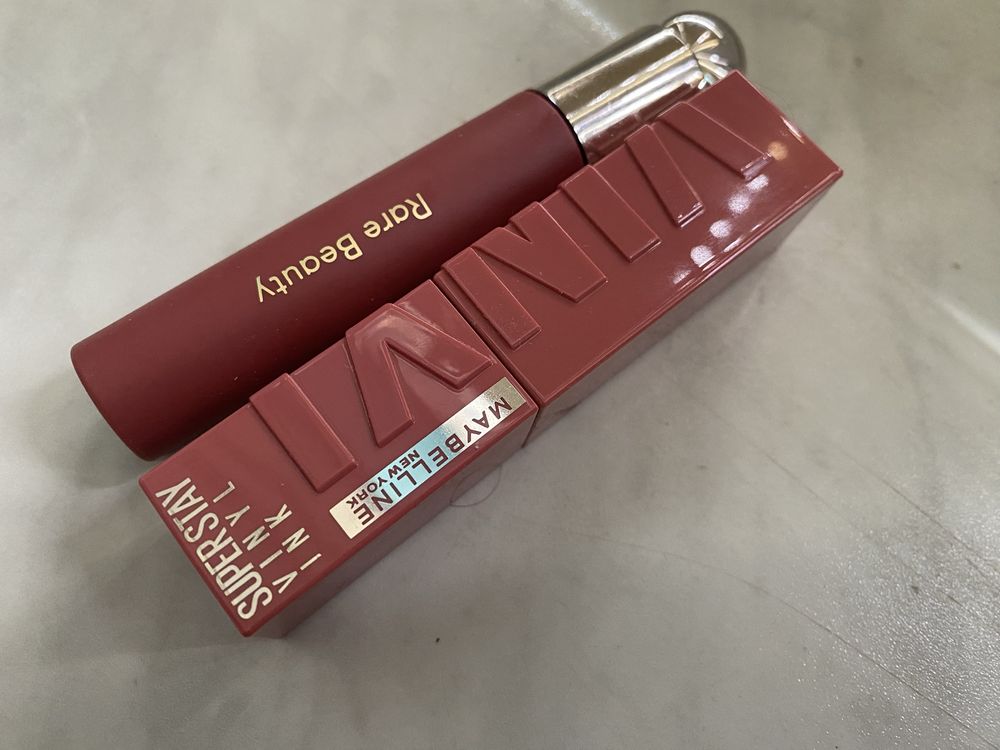 Rare Beauty Tinted Lip Oil Delight + Maybelline