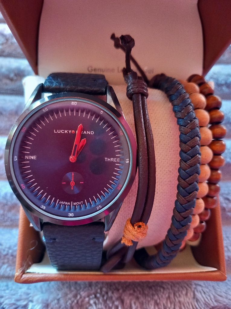 Męski zegarek. Zestaw. Lucky Brand.