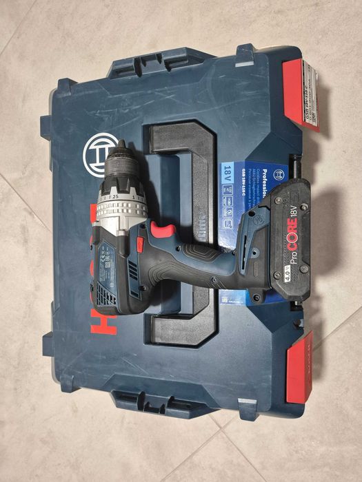 Wkrętarka wiertarka Bosch GSB 18V-110C bardzo mocna, udar zestaw