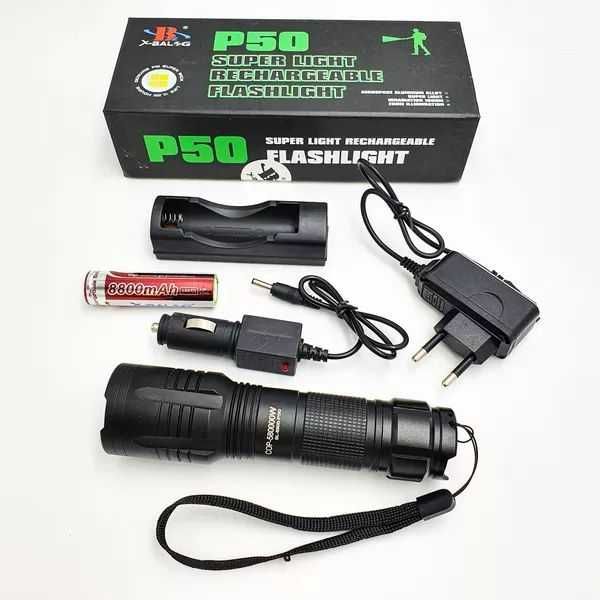 РАСПРОДАЖА -75%  Фонарик ручной BL P02-P50 с USB зарядкой