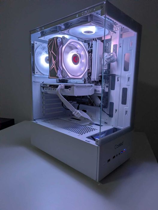 Cały Biały Komputer Gamingowy R5 7500F/RTX5060/32GB DDR5/600W, FVAT23%