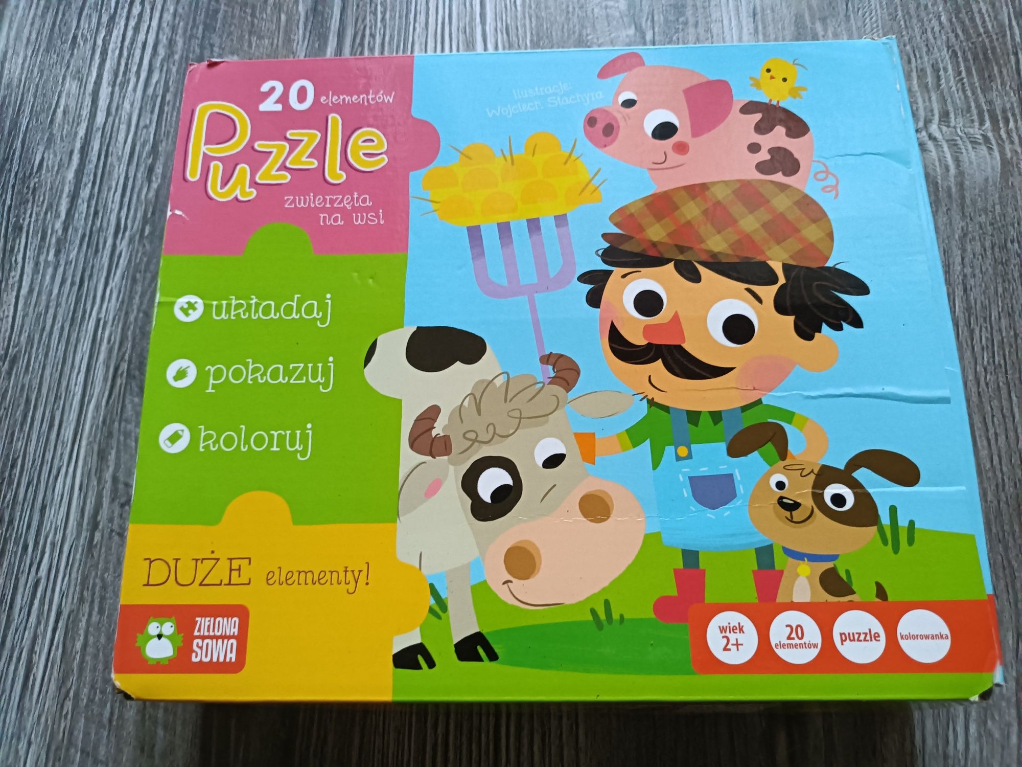 Puzzle duże Zwierzę na wsi Zielona Sowa