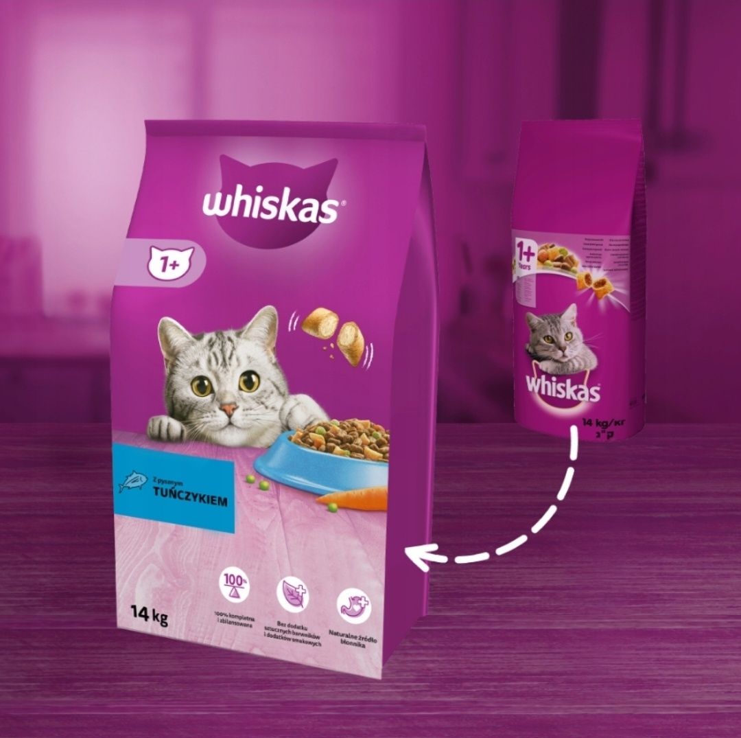 Whiskas Sucha Karma Dla Kota z Tuńczykiem 14kg