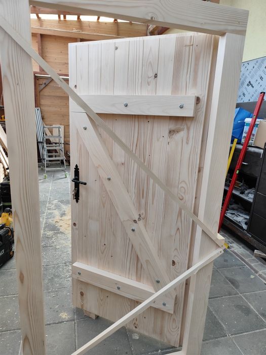 Dzwi drewniane 5cm gospodarcze góralskie na wymiar piwnica ziemianka