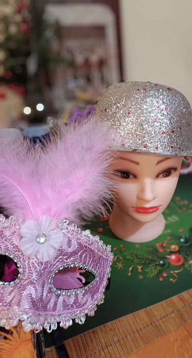 Kapelusz srebrny kabaret strój karnawałowy