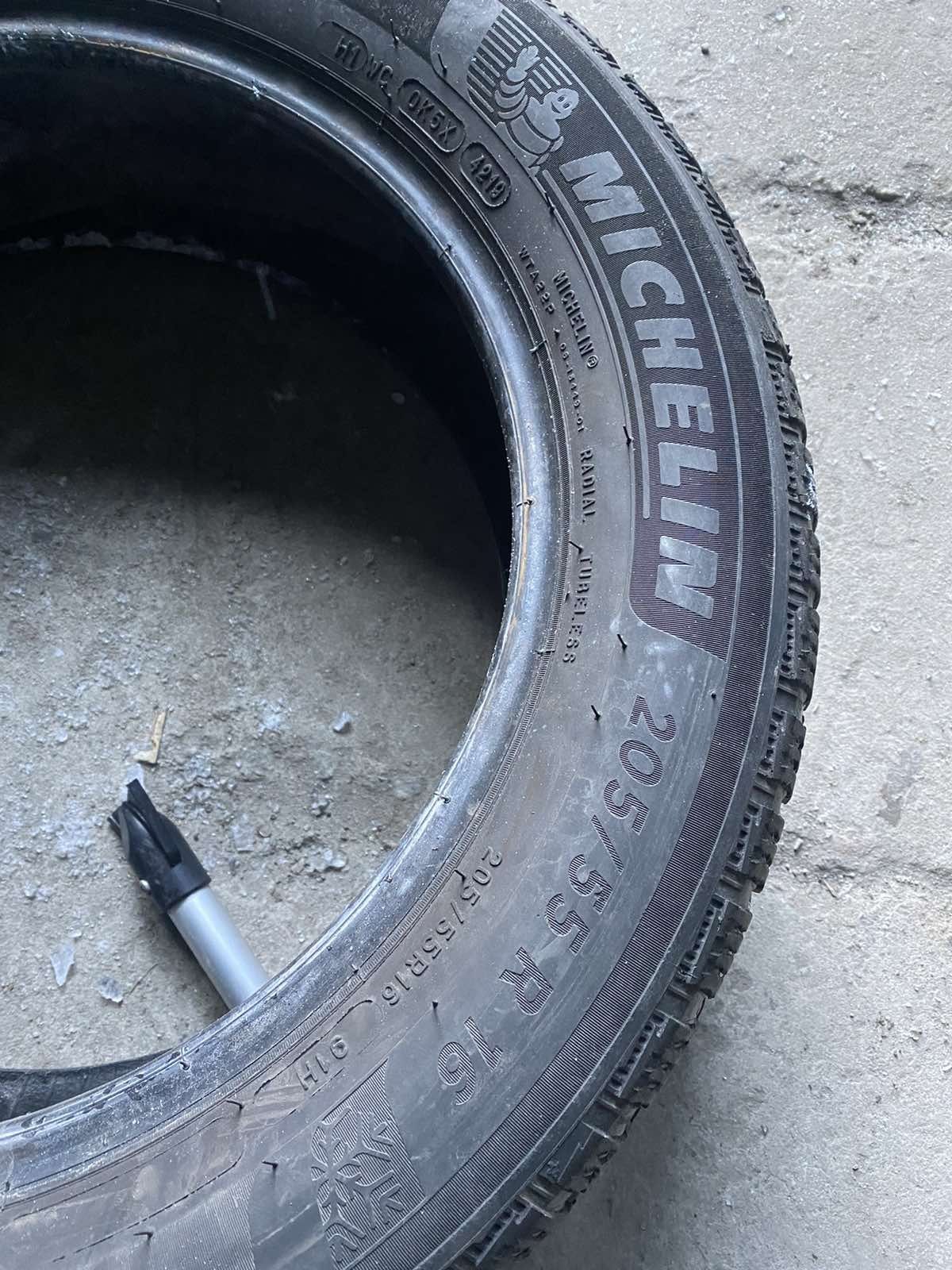 205.55.16 Michelin 4шт зима БУ склад шины резина из Европы 55 R16