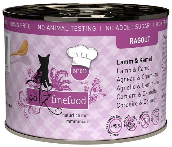 Karma dla kota bez zbóż i GMO - Catz Finefood JAGNIĘ i WIELBŁĄD 190g