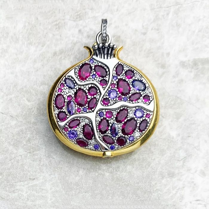 Pendente Romã Jóia em Prata de Lei feita à mão - Encomende já a sua