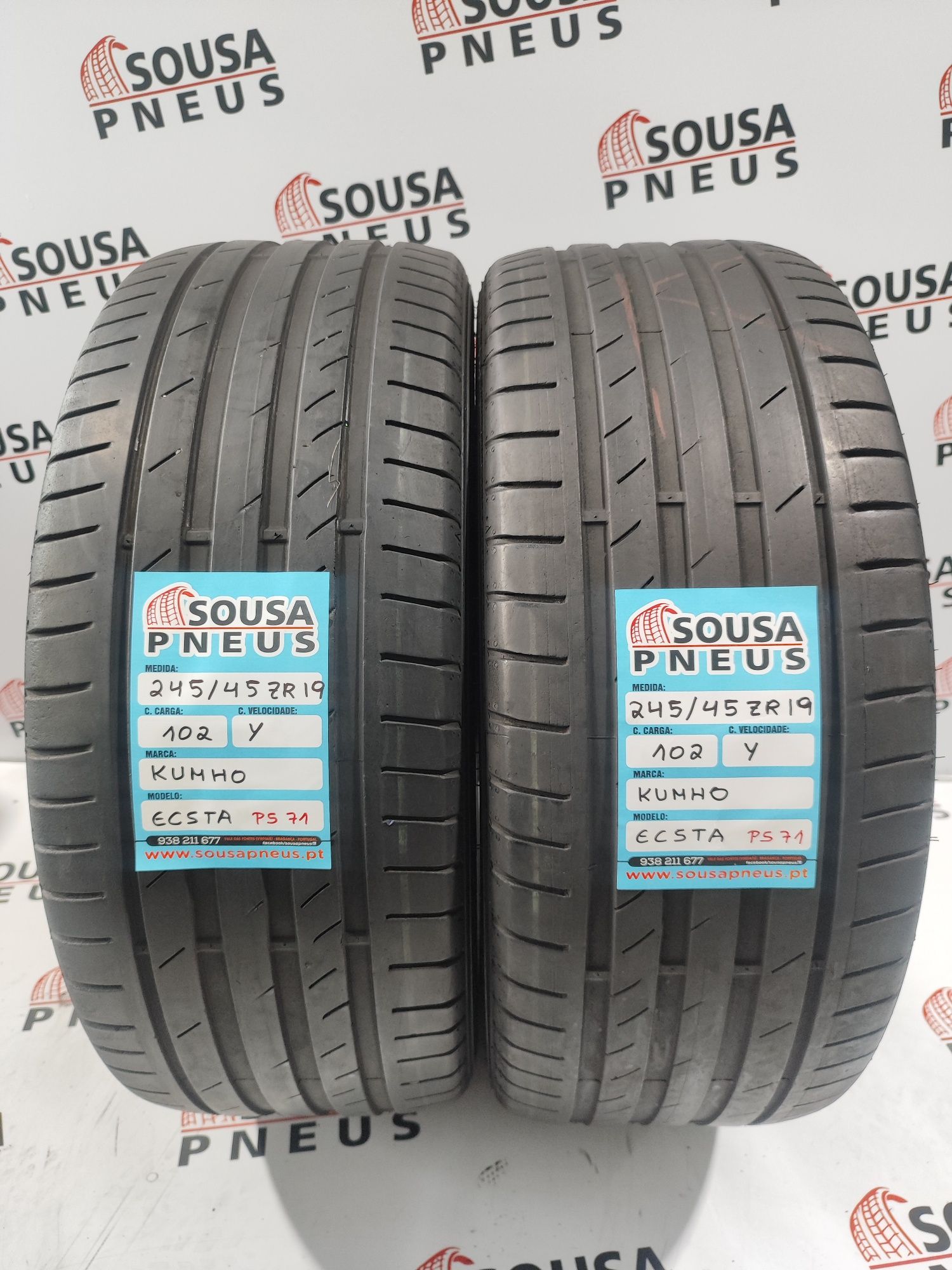 2 pneus semi novos 245-45R19 kumho RFT - Oferta dos Portes