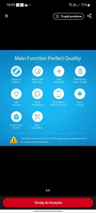 Czujnik zalania zigbee home assistant tuya smart home apple homekit