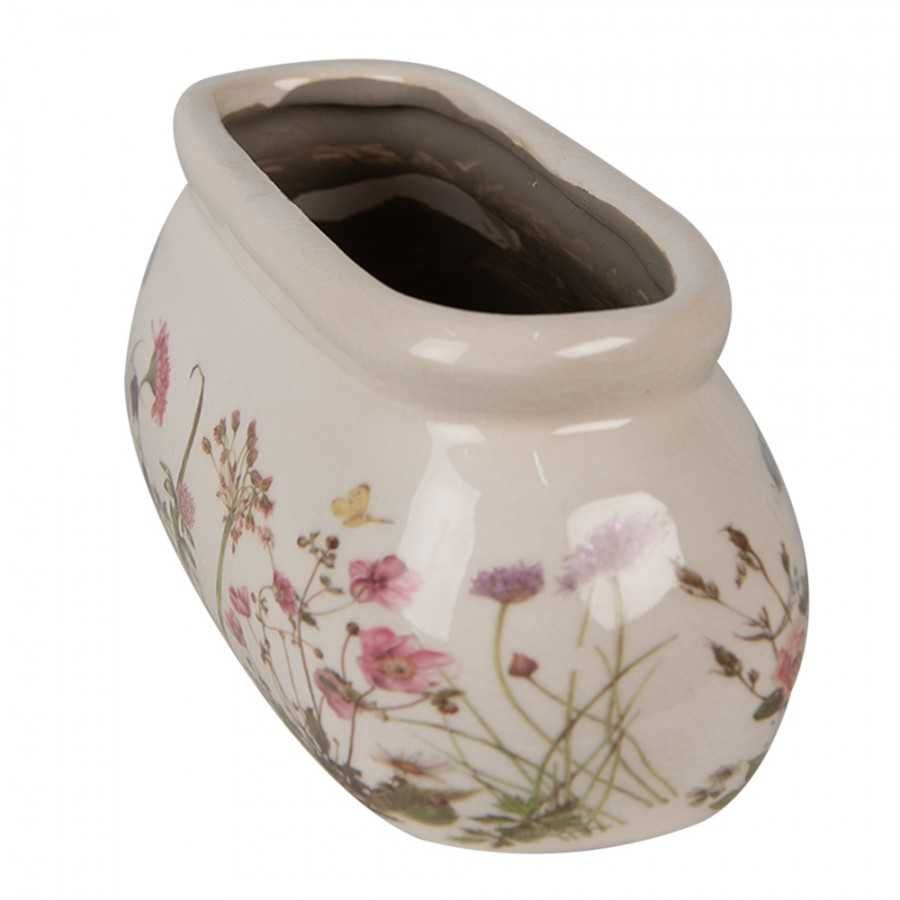 Donica osłonka ceramiczna podłużna w kwiaty  6CE1602S